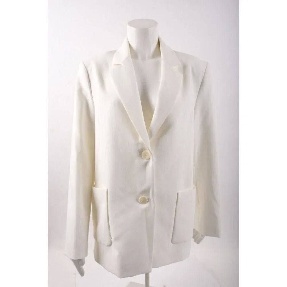 Zara Womens Straight Cut Blazer Suit Jacket S White 8473/888 NWT